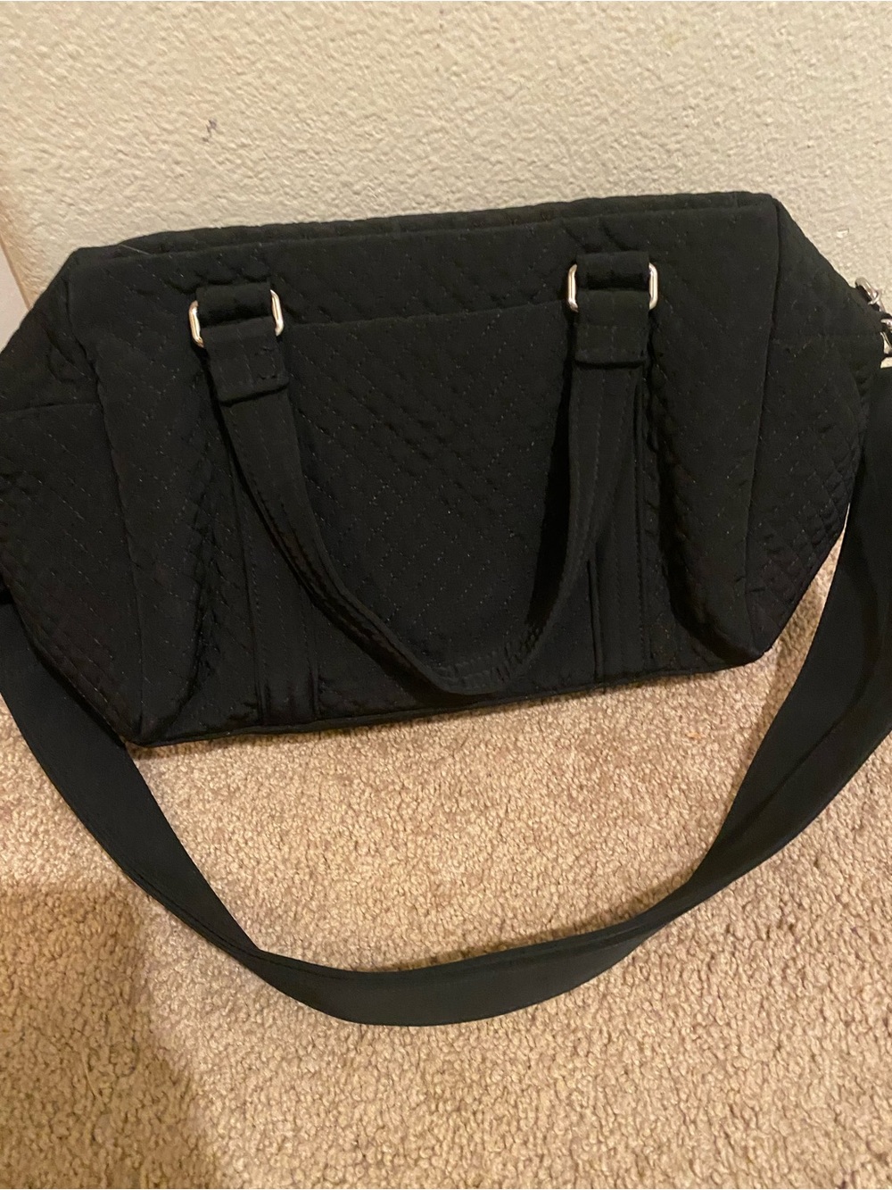 Vera Bradley Black Quilted Crossbody Satchel - Picture 2 of 3